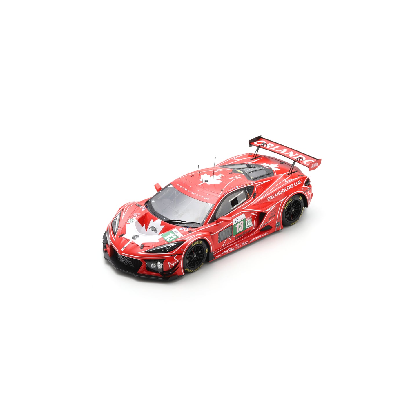 Spark 18S1071 1:18 - Corvette Z06 LMGT3.R No.13 AWA RACING Le Mans 24H 2025 O. Fidani - L. Kern - M. Bell