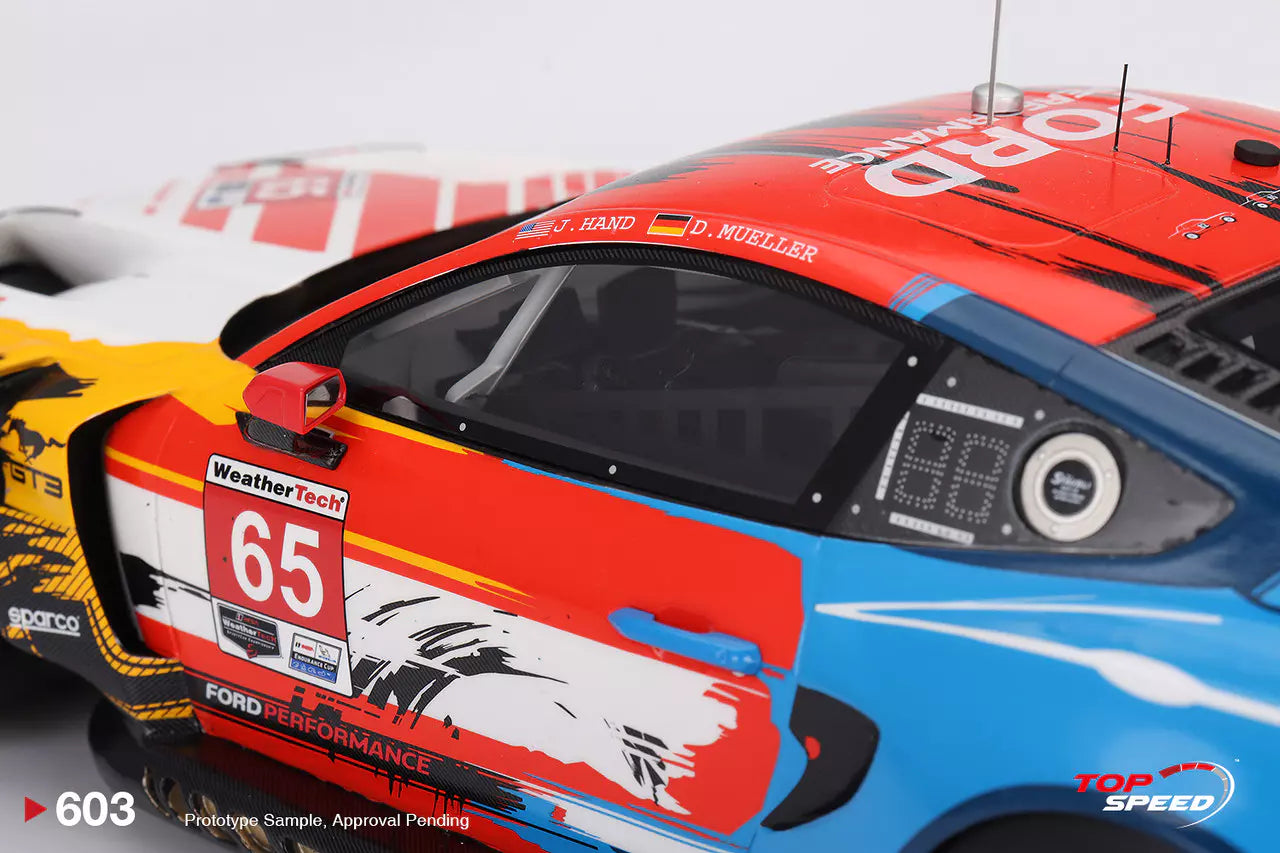 PRE-ORDER - Top Speed TS0603 1:18 - FORD Mustang GT3 N°65 Ford Multimatic Motorsports IMSA Laguna Seca 2024 D. Müller - J. Hand