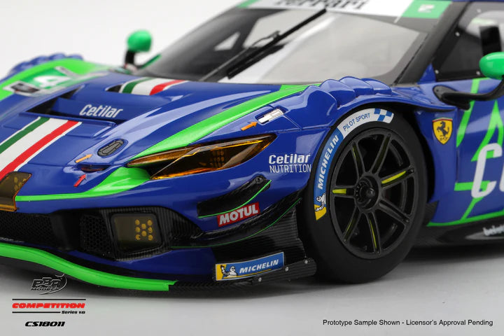 PRE-ORDER - BBR Models CS18011 1:18 - FERRARI 296 GT3 N°47 CETILAR RACING IMSA 24H Daytona 2025 A. Fuoco - L. Patrese - N. Lacorte - R. Lacorte