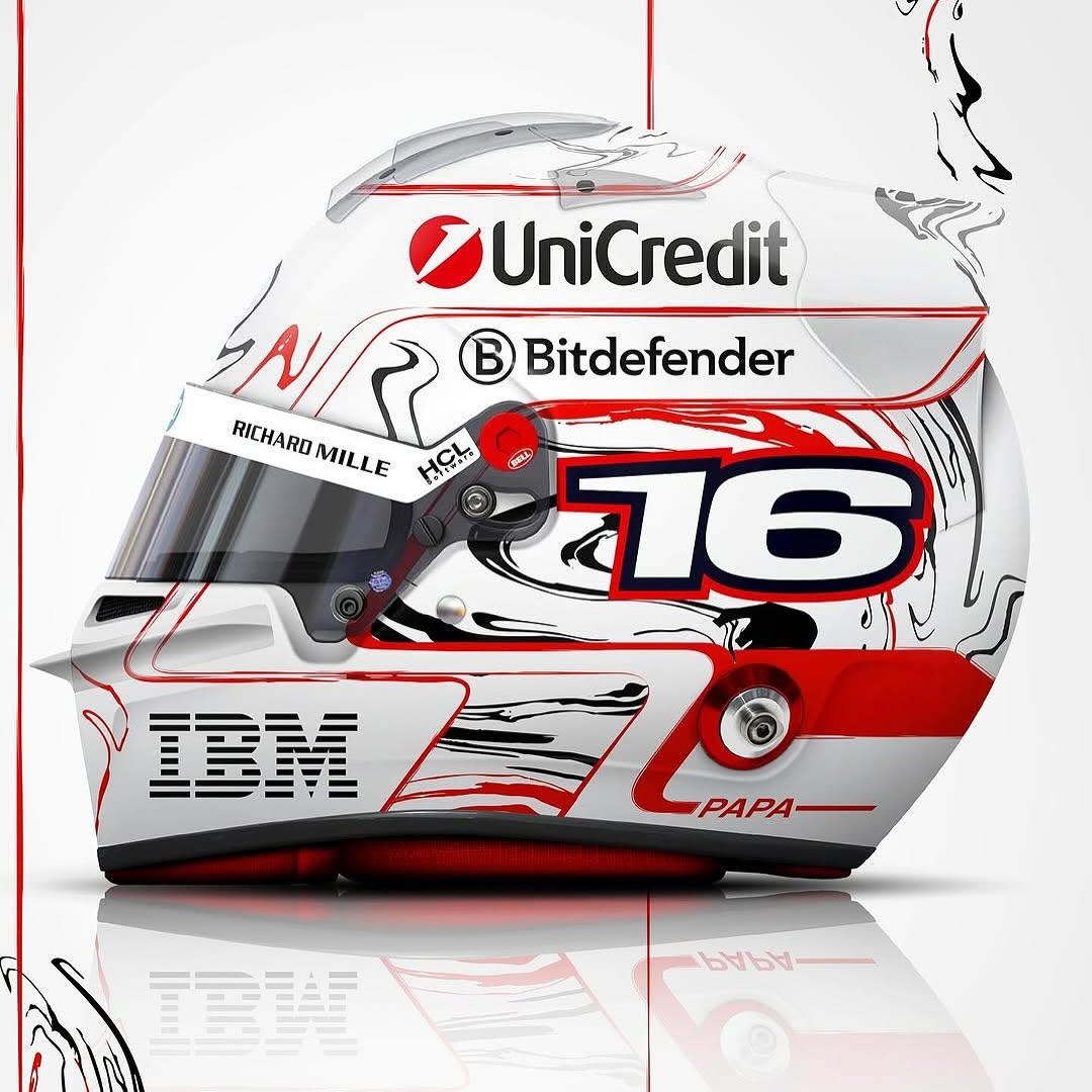 PRECOMMANDE - Looksmart LSHEL012 CASQUE 1/5 Charles Leclerc - Scuderia Ferrari HP - Japanese 2025