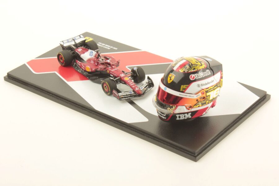 PRECOMMANDE - Looksmart LSSET02 1:43 + 1:5 - Abu Dhabi GP 2025 – Charles Leclerc - RACING SET WITH MODEL IN SCALE 1:43 AND HELMET IN SCALE 1:5