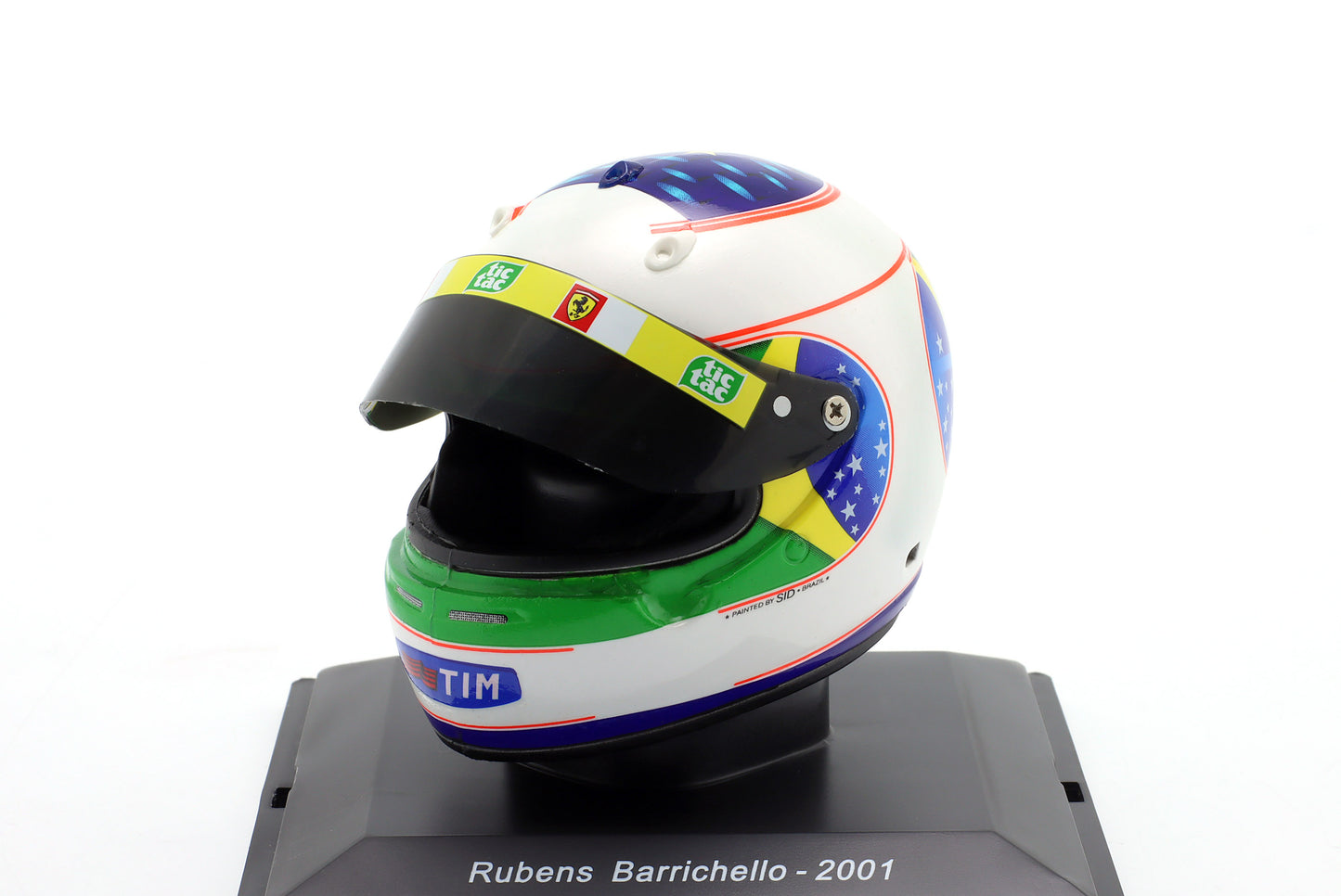 Spark Editions HELFE89 Casque 1:5 - Rubens Barrichello - Scuderia Ferrari - Brazilian GP 2001