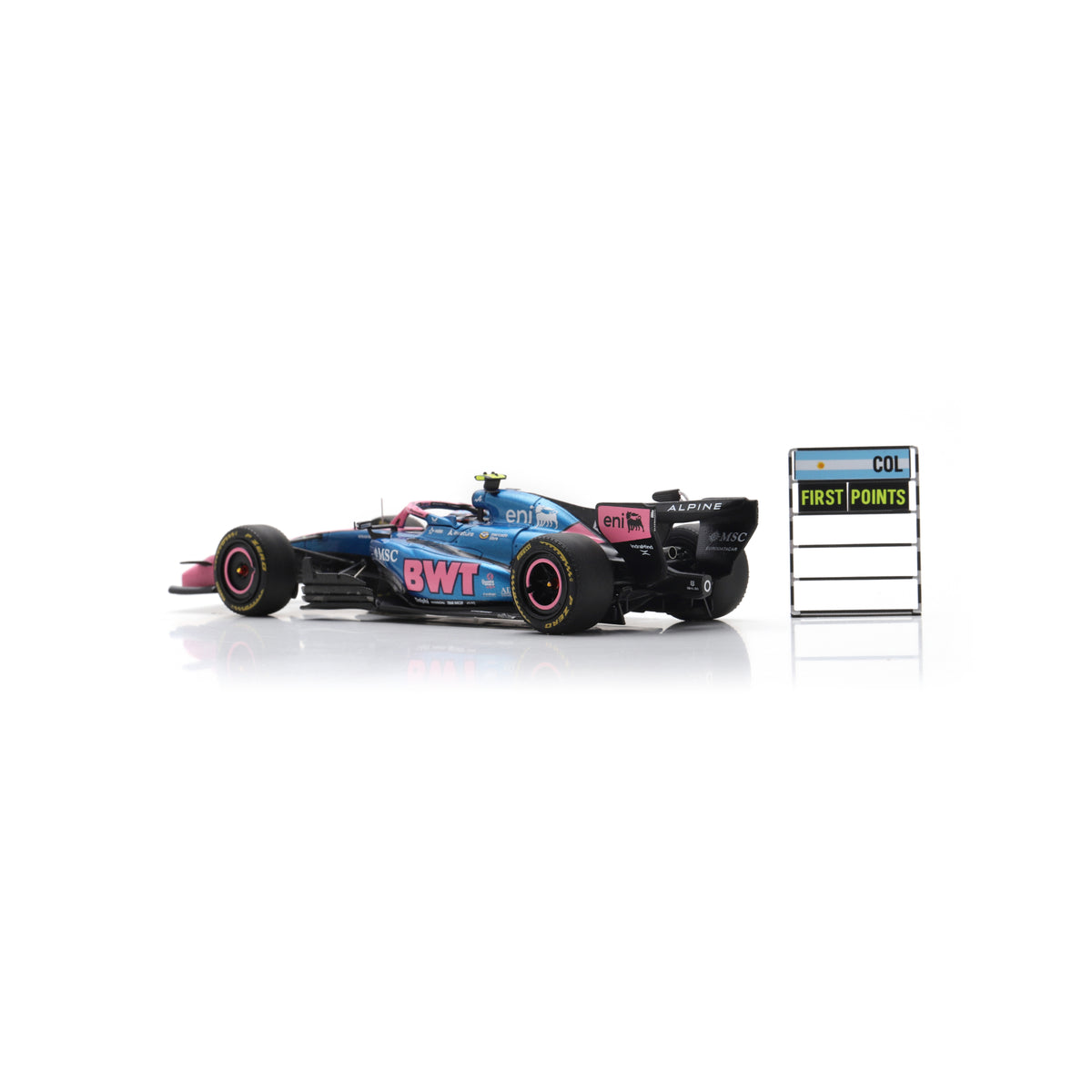 Spark S9367 1:43 - BWT Alpine Formula One Team A526 No.43 10th Chinese GP 2026 Franco Colapinto With pit board