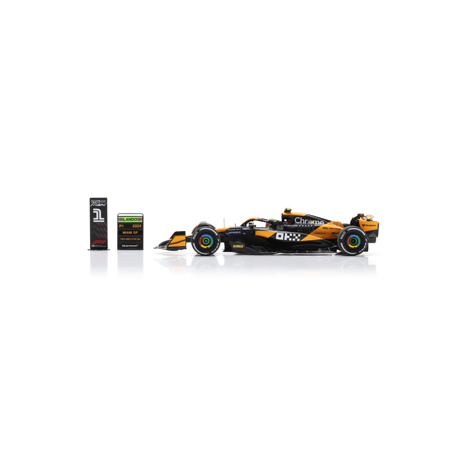 Spark S9523 1:43 - McLaren Formula 1 Team MCL38 No.4 Winner Miami GP 2024 Lando Norris