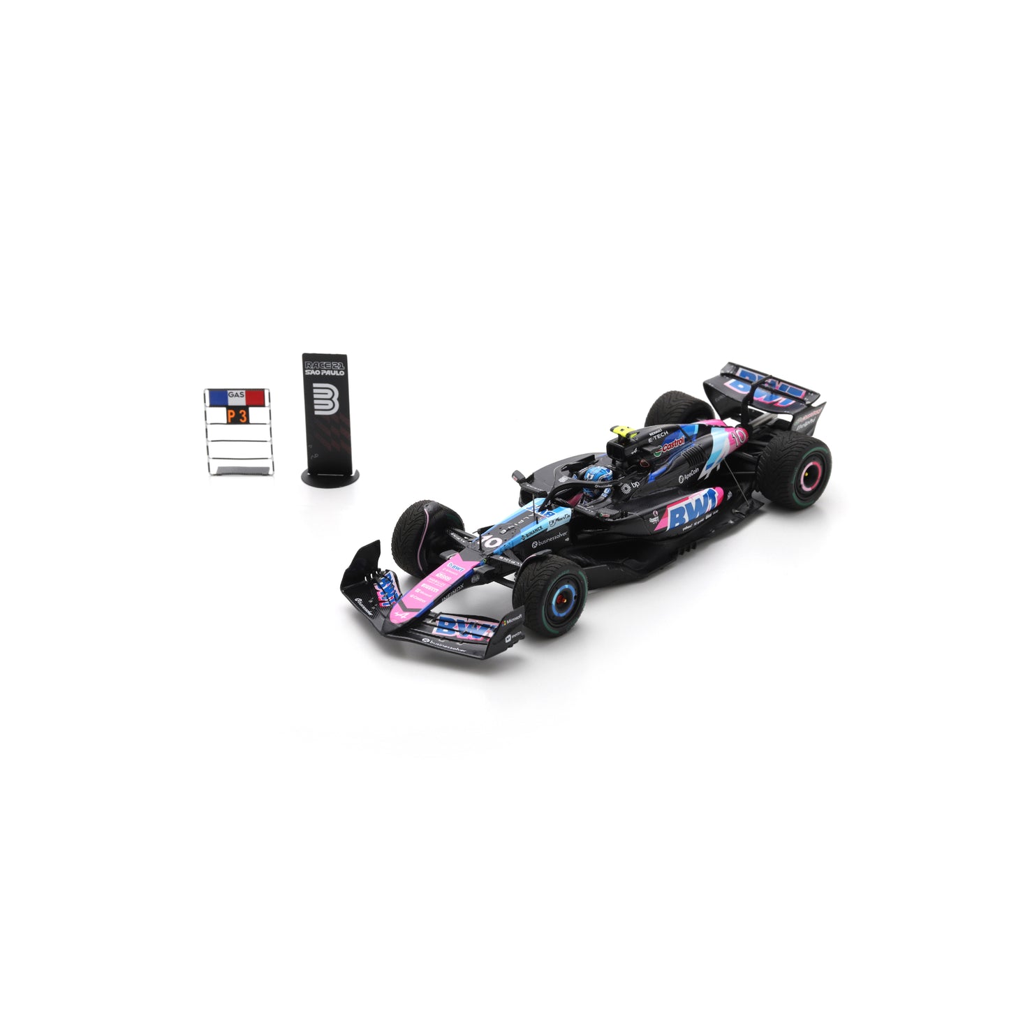 Spark S9552 1:43 - BWT Alpine F1 Team A524 No.10 3rd Brazilian GP 2024 Pierre Gasly (150th GP Race)