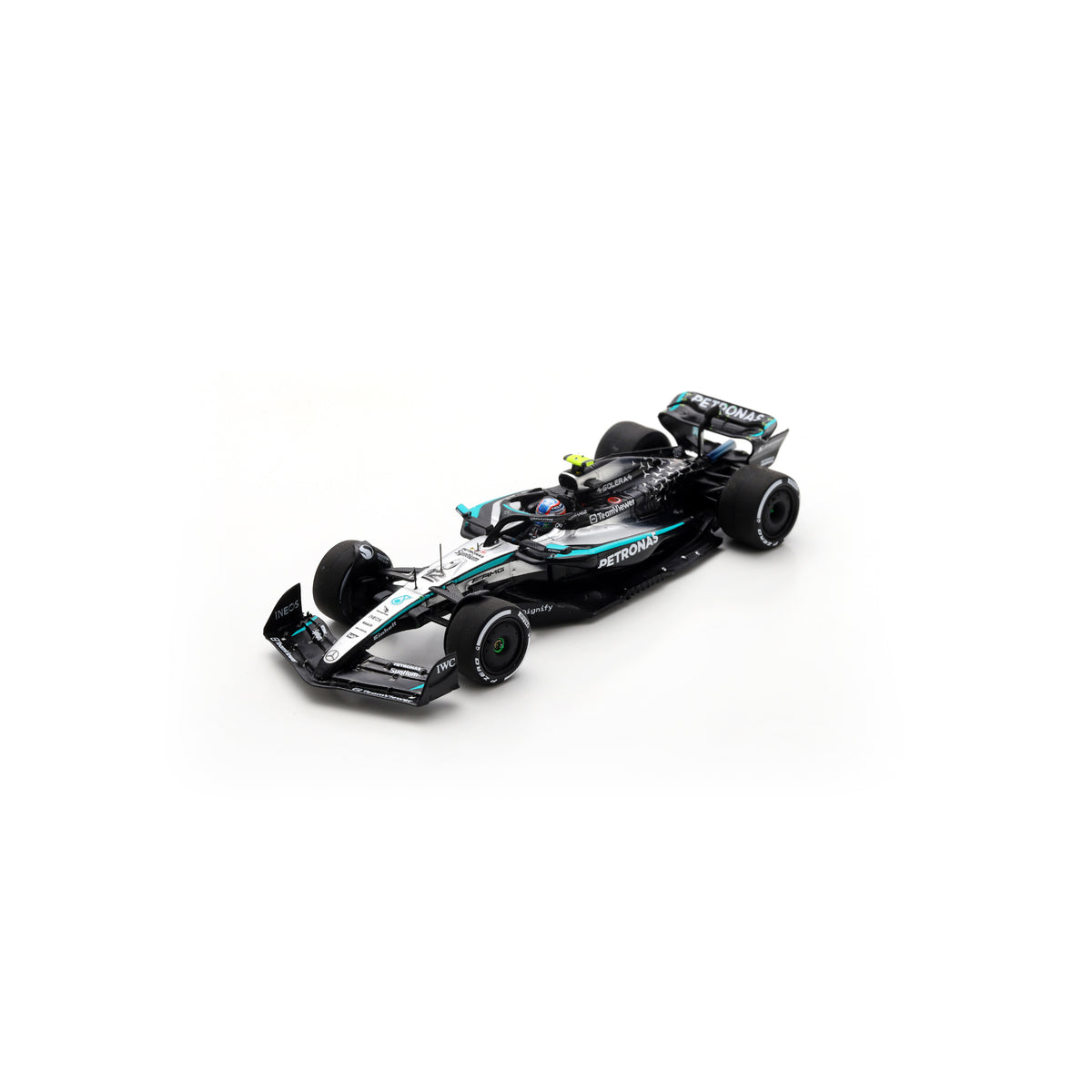 Spark S9632 1:43 - MERCEDES W16 No. 12 MERCEDES-AMG PETRONAS Formula One Team 4th Azerbaijan GP 2025 Kimi Antonelli