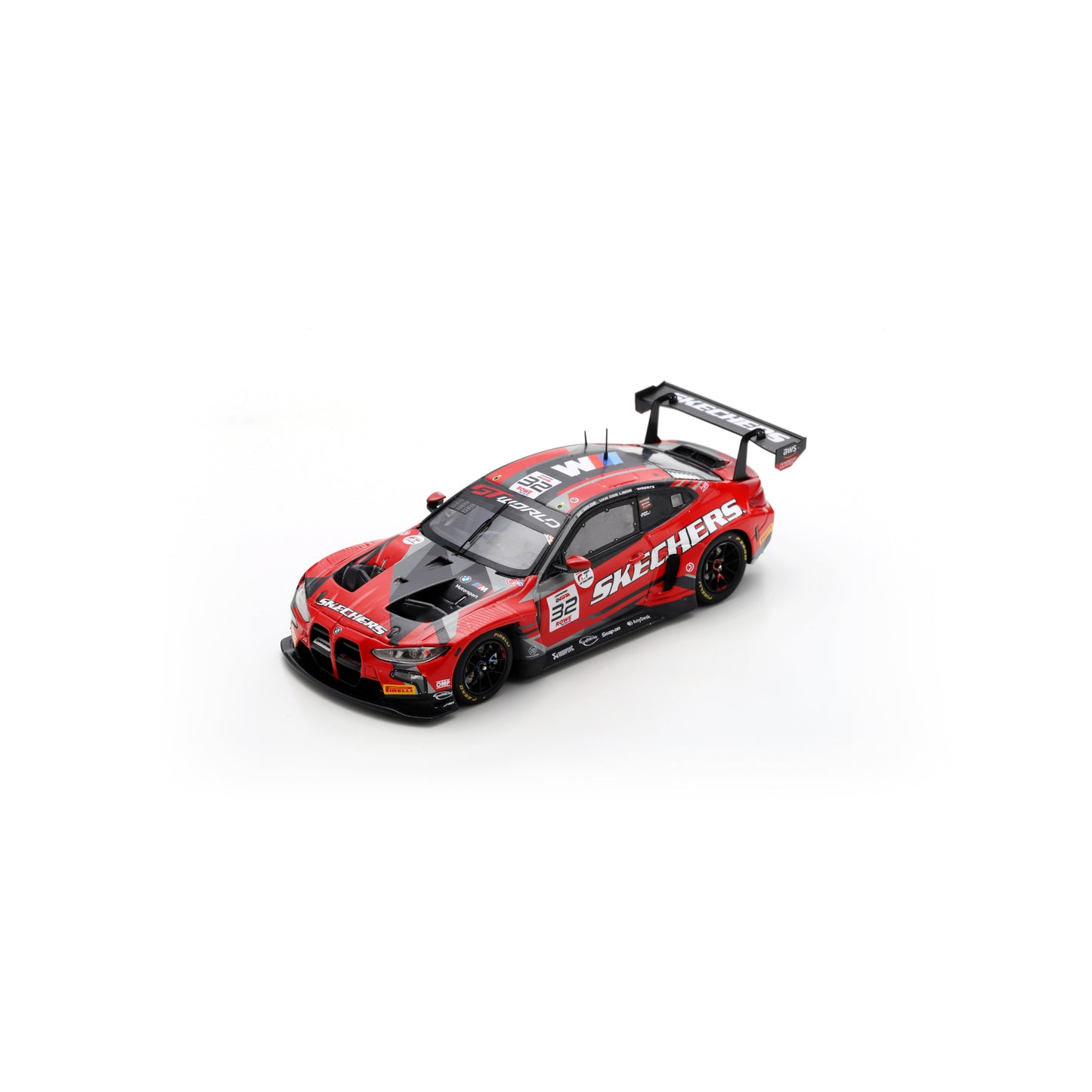 Spark SB853 1:43 - BMW M4 GT3 EVO No.32 Team WRT 7th 24H Spa 2025 U. De Wilde - C. Weerts - K. van der Linde Limited (300ex.)