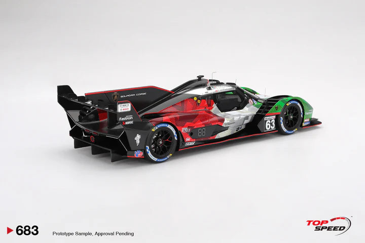 PRECOMMANDE - Top Speed TS0683 1:18 - LAMBORGHINI SC63 N°63 Automobilli Squadra Corse Daytona 24H 2025 E. Mortara - D. Kvyat - R. Grosjean - M. Bortolotti