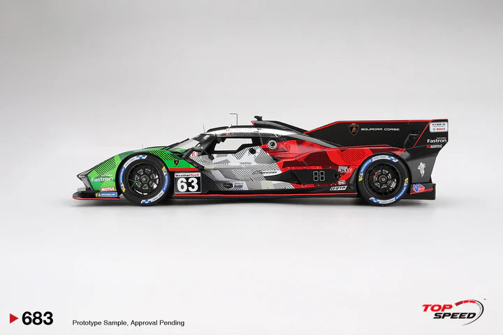 PRECOMMANDE - Top Speed TS0683 1:18 - LAMBORGHINI SC63 N°63 Automobilli Squadra Corse Daytona 24H 2025 E. Mortara - D. Kvyat - R. Grosjean - M. Bortolotti