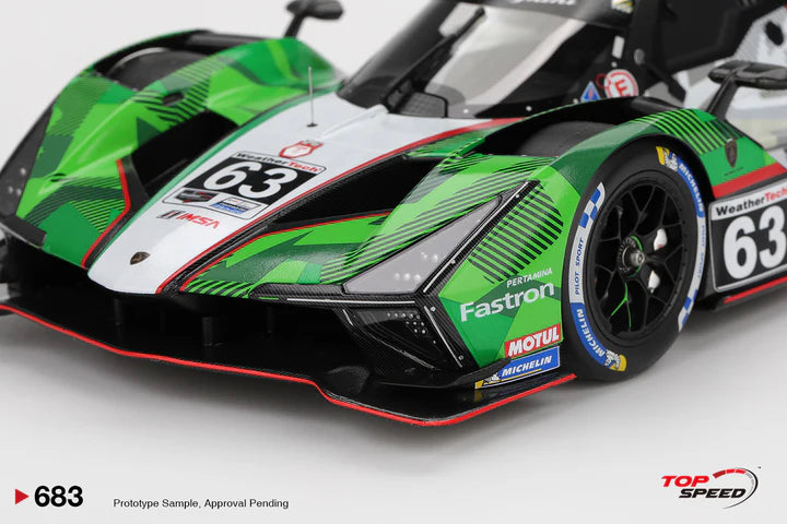 PRECOMMANDE - Top Speed TS0683 1:18 - LAMBORGHINI SC63 N°63 Automobilli Squadra Corse Daytona 24H 2025 E. Mortara - D. Kvyat - R. Grosjean - M. Bortolotti