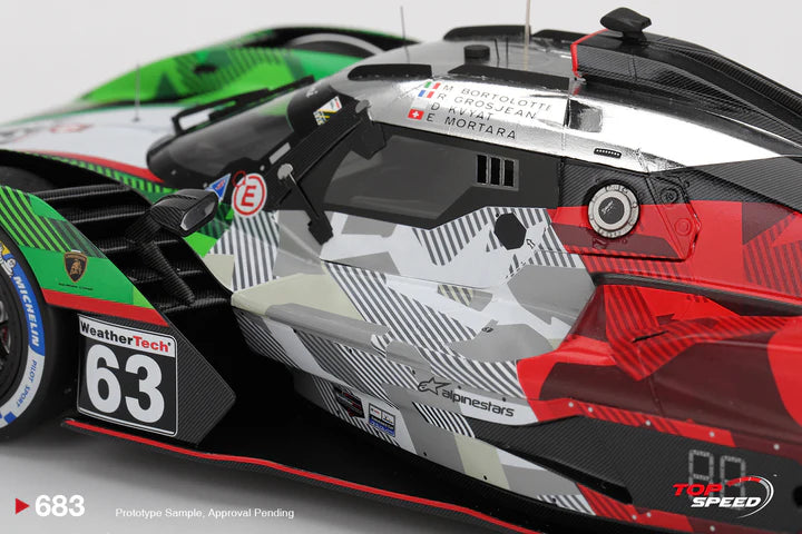PRECOMMANDE - Top Speed TS0683 1:18 - LAMBORGHINI SC63 N°63 Automobilli Squadra Corse Daytona 24H 2025 E. Mortara - D. Kvyat - R. Grosjean - M. Bortolotti