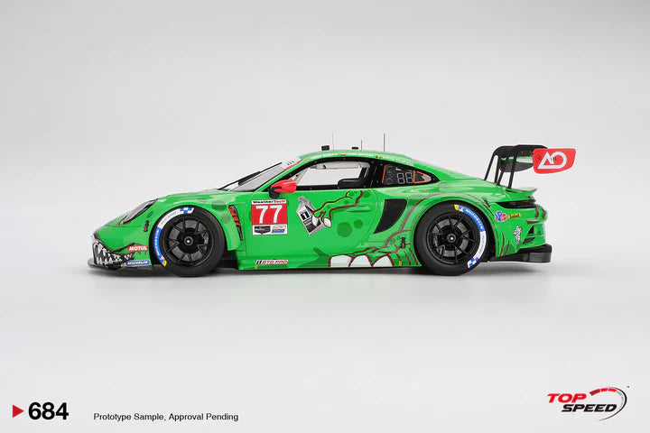 PRE-ORDER - Top Speed TS0684 1:18 - PORSCHE 911 GT3 R (992) N°77 AO Racing 2025 Class Winner IMSA 12H Sebring 2025 L. Heinrich - K. Bachler - A. Picariello