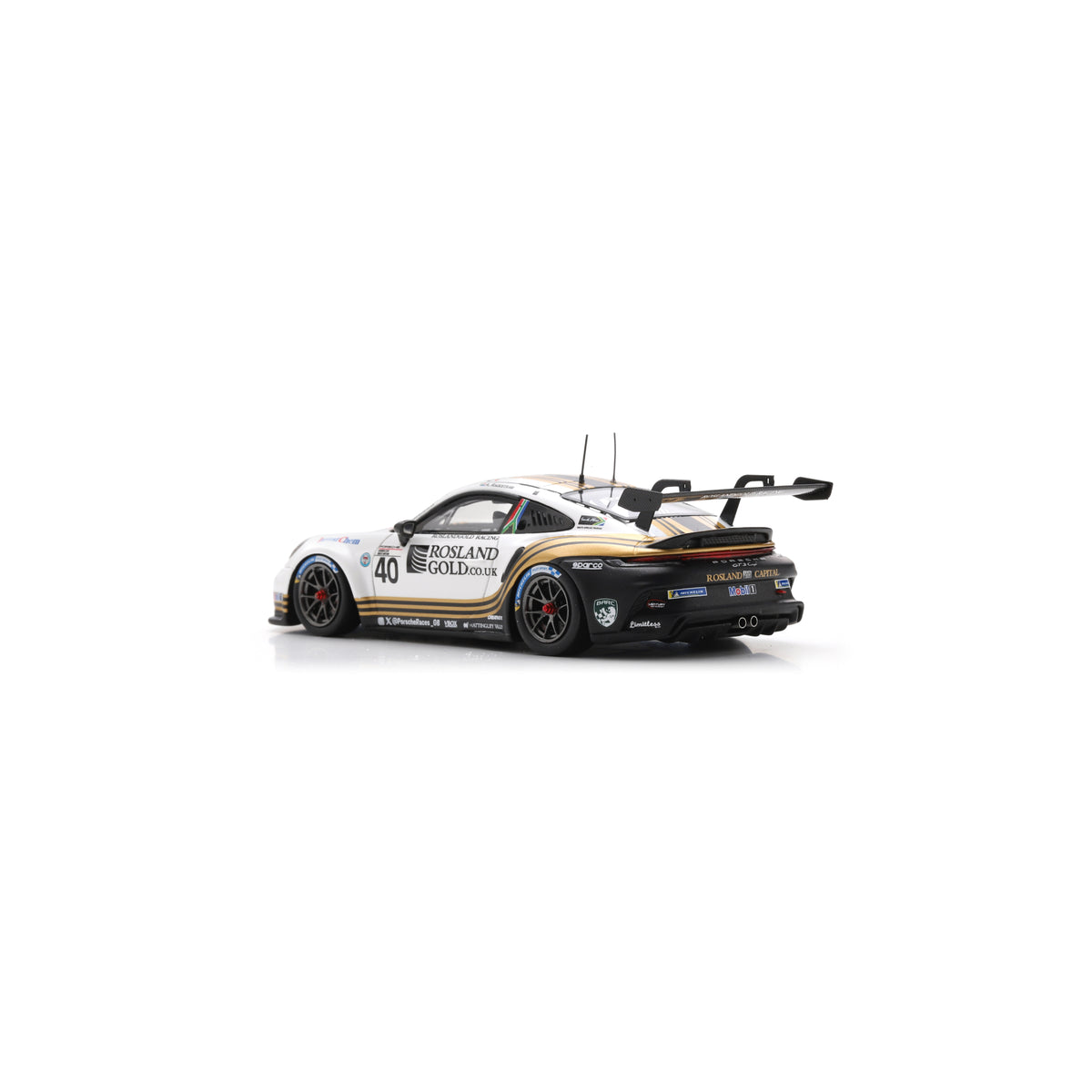 Spark UK040 1:43 - Porsche 911 GT3 Cup No.40 Porsche Carrera Cup Great Britain Champion 2025 Andrew Rackstraw
