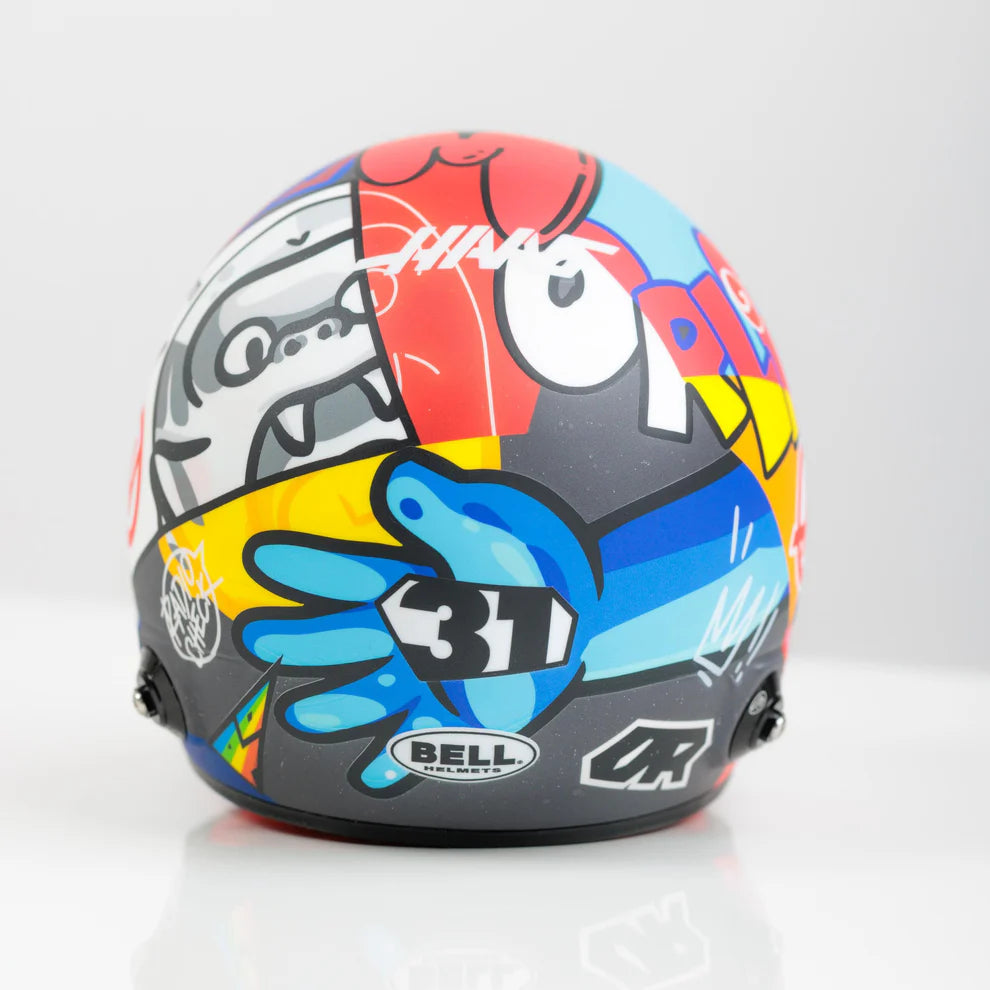 BELL Mini Helmet Casque 1:2 - Esteban Ocon - MoneyGram Haas F1 Team - Miami GP 2025