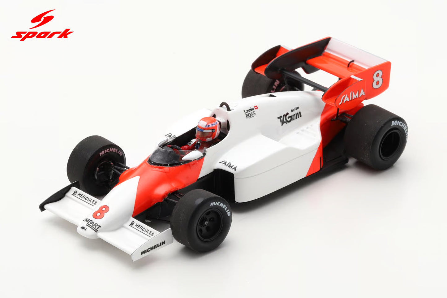 PRECOMMANDE - Spark S5395 1:43 - McLaren MP4-2 No.8 Winner British GP 1984 Niki Lauda