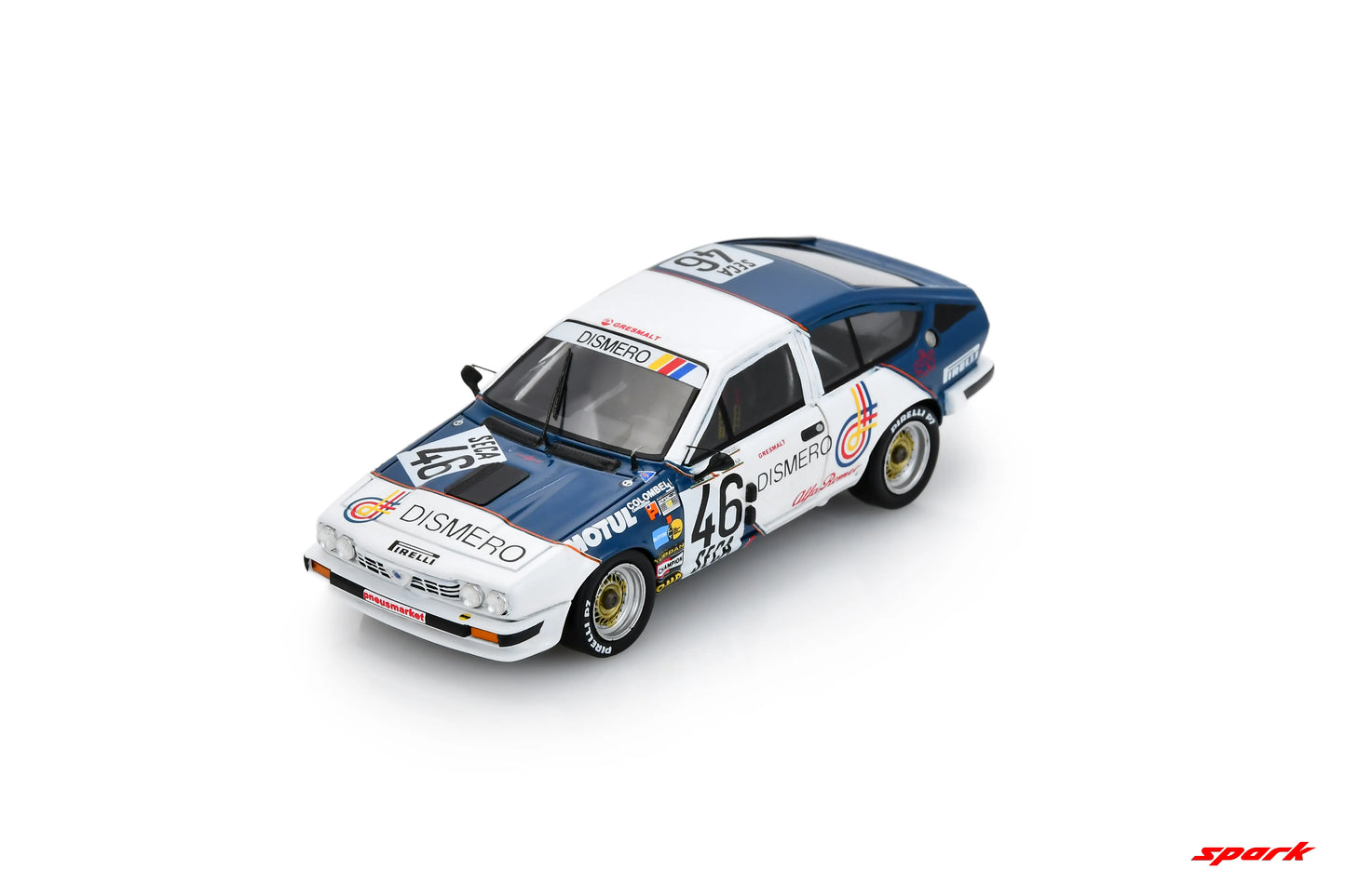 PRECOMMANDE - Spark SB554 1:43 - Alfa Romeo GTV6 No.46 Spa 24H 1985 M. Cipriani - M. Sienna - G. Cipolli Limited (300ex.)