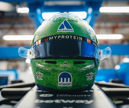PRECOMMANDE - Spark 5HF226 Casque 1:5 - Alexander Albon - Williams Racing - Singapore GP 2025