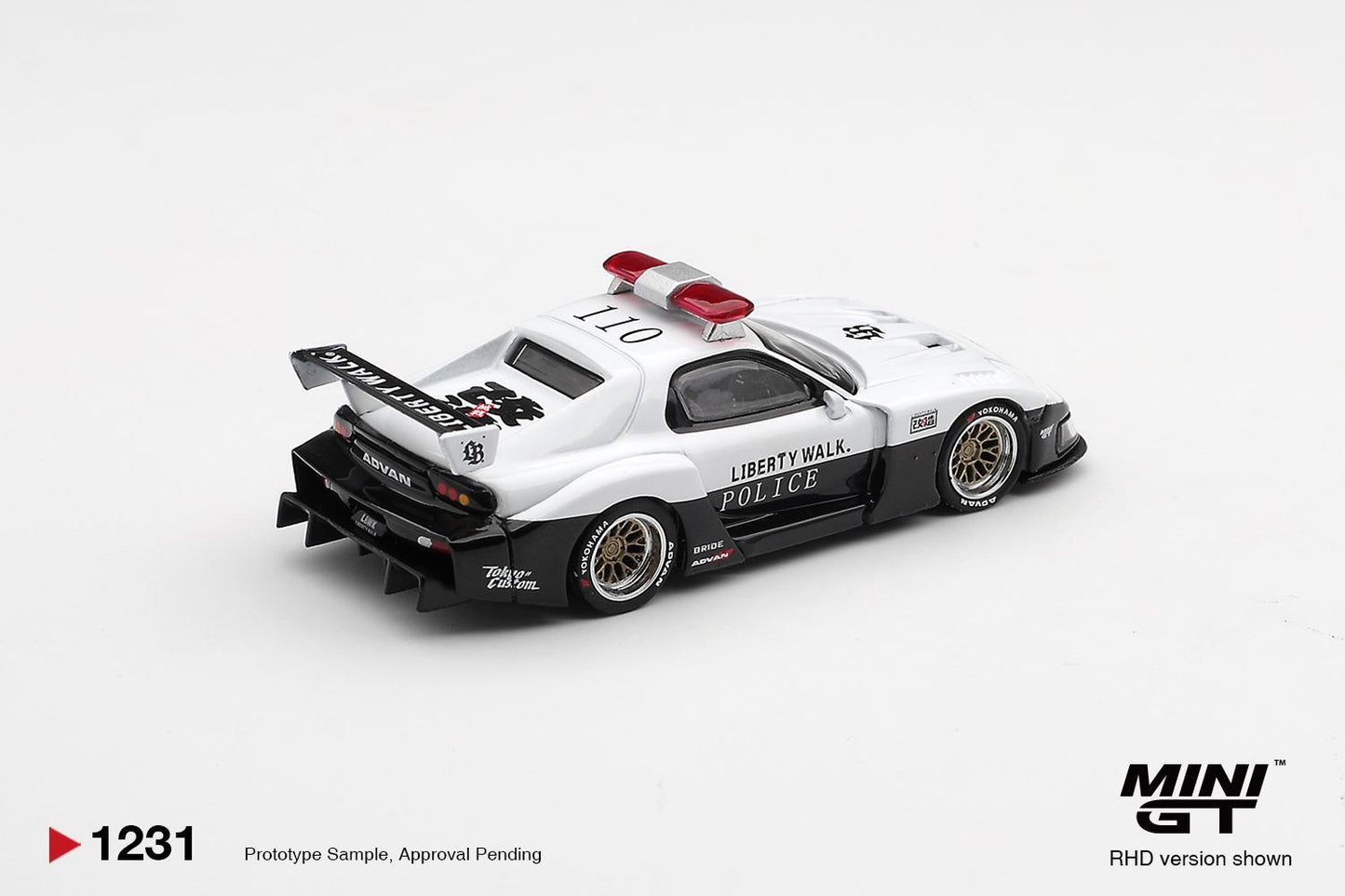 PRECOMMANDE - Mini GT MGT01231-L 1:64 - MAZDA RX7 LB-Super Silhouette Police 1998