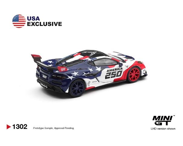 PRECOMMANDE - Mini GT MGT01302-BL 1:64 - CHEVROLET Corvette ZR1 America 250 USA Exclusive (Blister Pack) 2026
