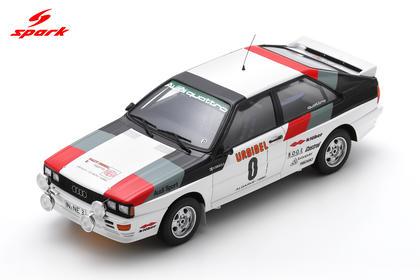 PRECOMMANDE - Spark 18S1042 1:18 - AUDI Quattro N°0 Rallye Urbibel Algarve 1980 H. Mikkola - A. Hertz