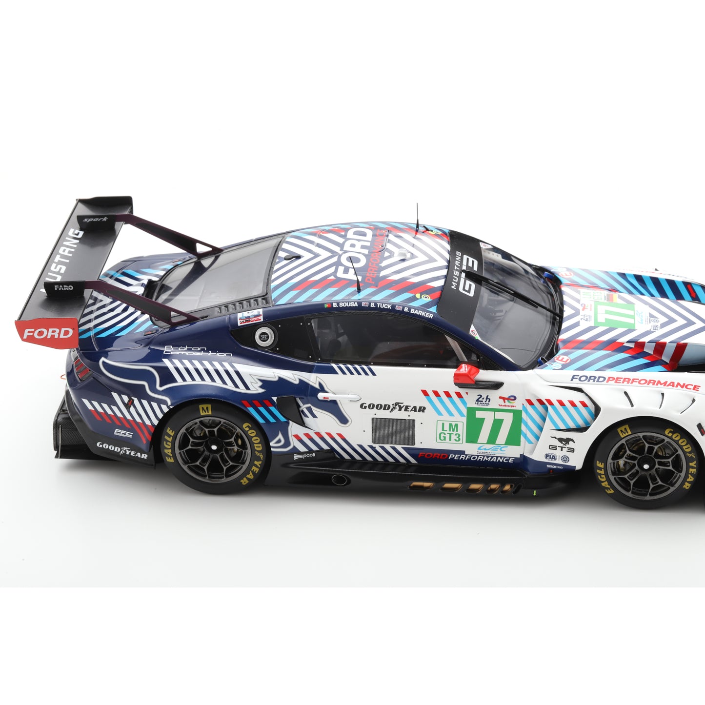 Spark 18S1052 1:18 - Ford Mustang LMGT3 No.77 PROTON COMPETITION Le Mans 24H 2025 B. Sousa - B. Tuck - B. Barker