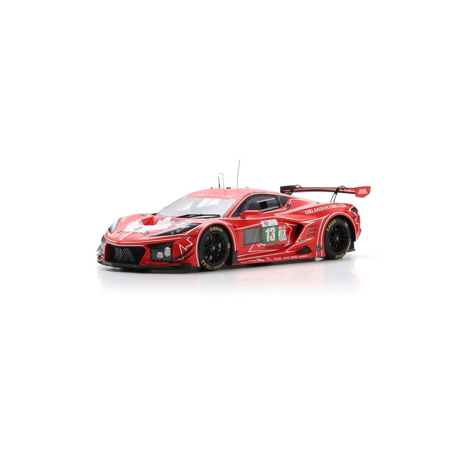 Spark 18S1071 1:18 - Corvette Z06 LMGT3.R No.13 AWA RACING Le Mans 24H 2025 O. Fidani - L. Kern - M. Bell