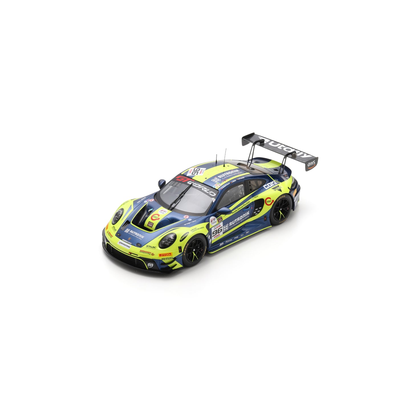 Spark 18SB081 1:18 - Porsche 911 GT3 R (992) No.96 Rutronik Racing 2nd 24H Spa 2025 S. Müller - P. Niederhauser - A. Picariello Limited (300 ex.)Spark