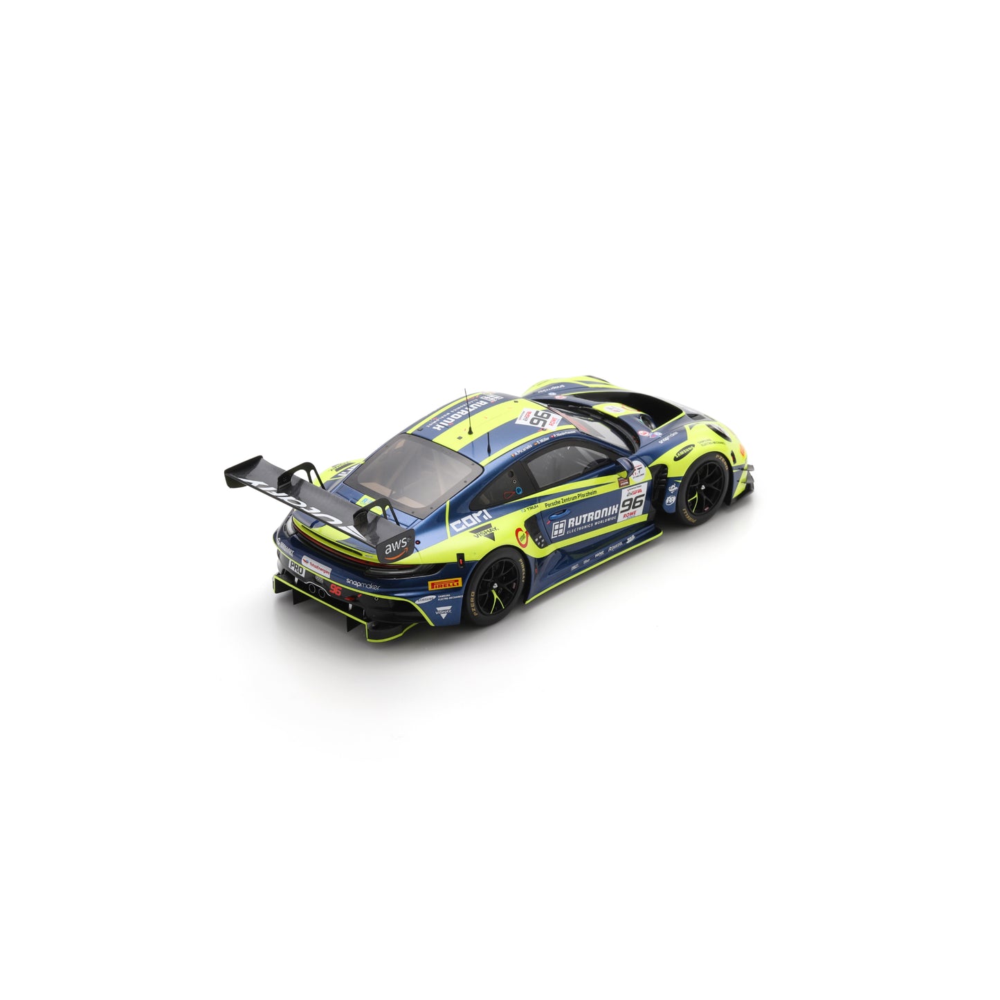 Spark 18SB081 1:18 - Porsche 911 GT3 R (992) No.96 Rutronik Racing 2nd 24H Spa 2025 S. Müller - P. Niederhauser - A. Picariello Limited (300 ex.)Spark