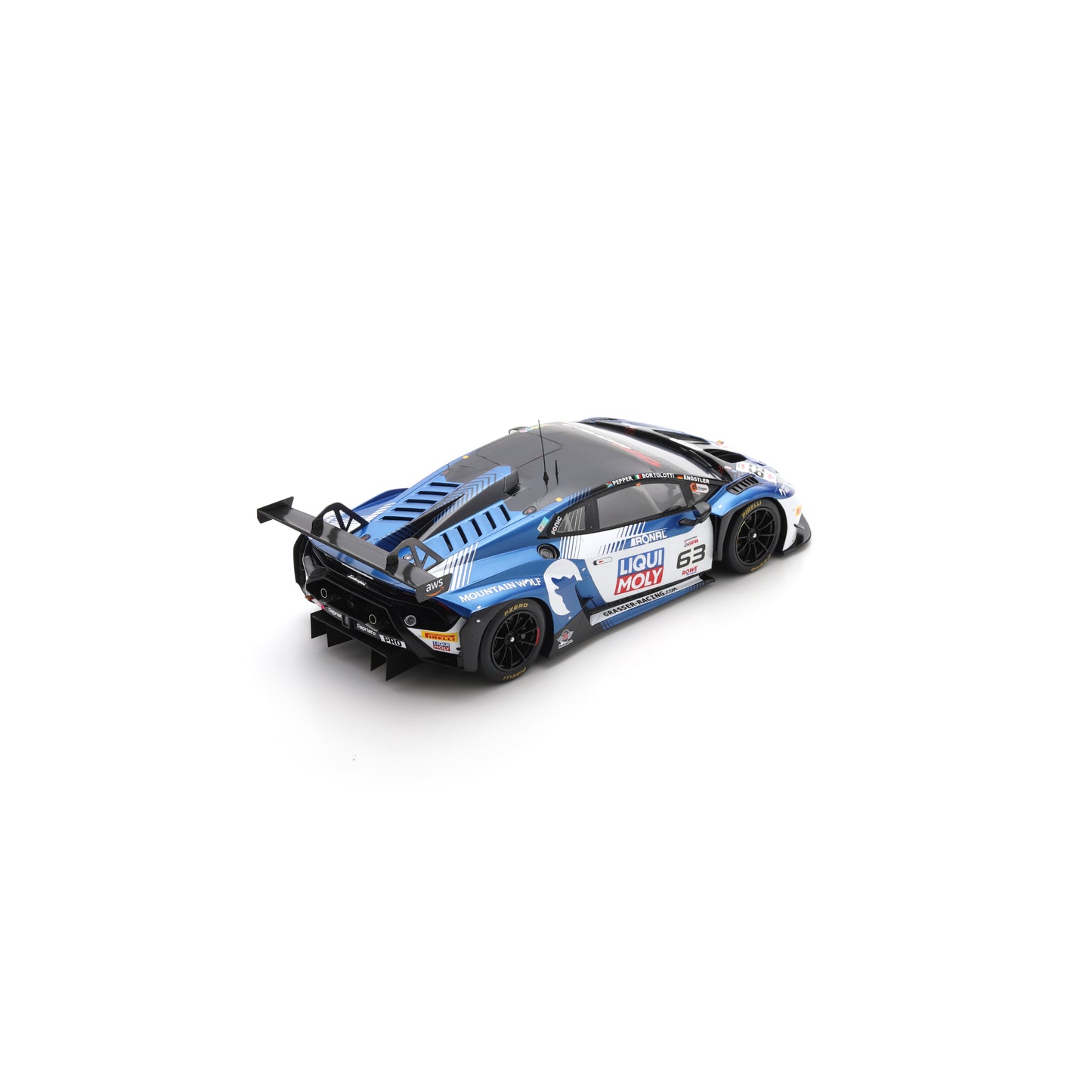 Spark 18SPA2025 1:18 - Lamborghini Huracan GT3 EVO 2 No.63 GRT - Grasser Racing Team Winner 24H Spa 2025 M. Bortolotti - L. Engstler - J. Pepper