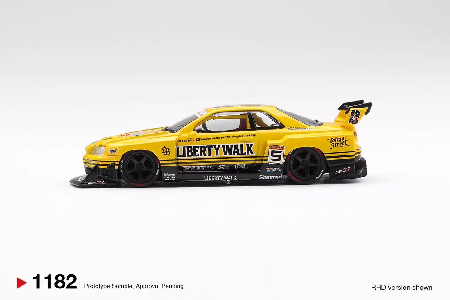 PRECOMMANDE - Mini GT MGT01182-R 1:64 - NISSAN GTR (R34) Skyline Super Silhouette Sport Yellow 2025