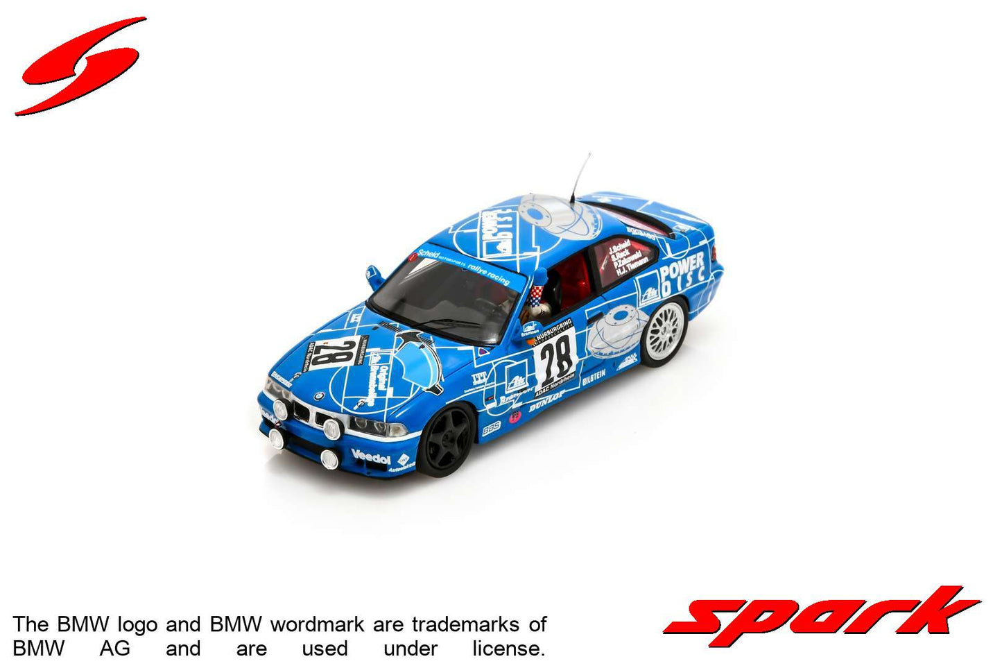 PRECOMMANDE - Spark 43NUR1997 1:43 - BMW M3 E36 No.28 Winner 24H Nürburgring 1997 J.Scheid - S. Reck - H.J. Tiemann - P. Zakowski