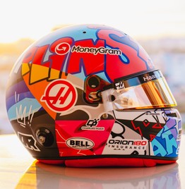 PRECOMMANDE - Spark 5HF210 Casque Esteban Ocon - MoneyGram Haas F1 Team - Miami GP 2025