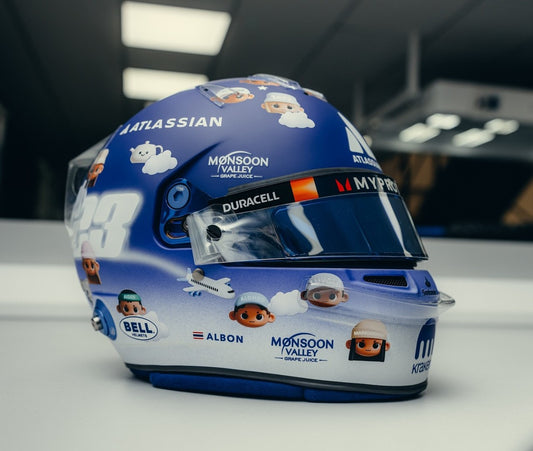 PRECOMMANDE - Spark 5HF219 Casque 1:5 - Alexander Albon - Williams Racing -  British GP 2025