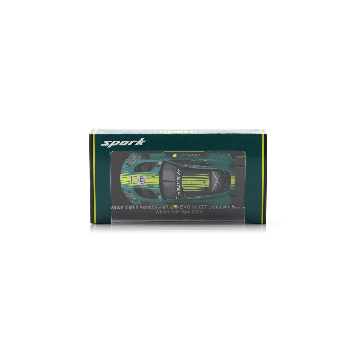 Spark 64SPA2024 1:64 - Aston Martin Vantage AMR GT3 EVO No.007 Comtoyou Racing Winner 24H Spa 2024 M. Drudi – N. Thiim – M. Sørensen