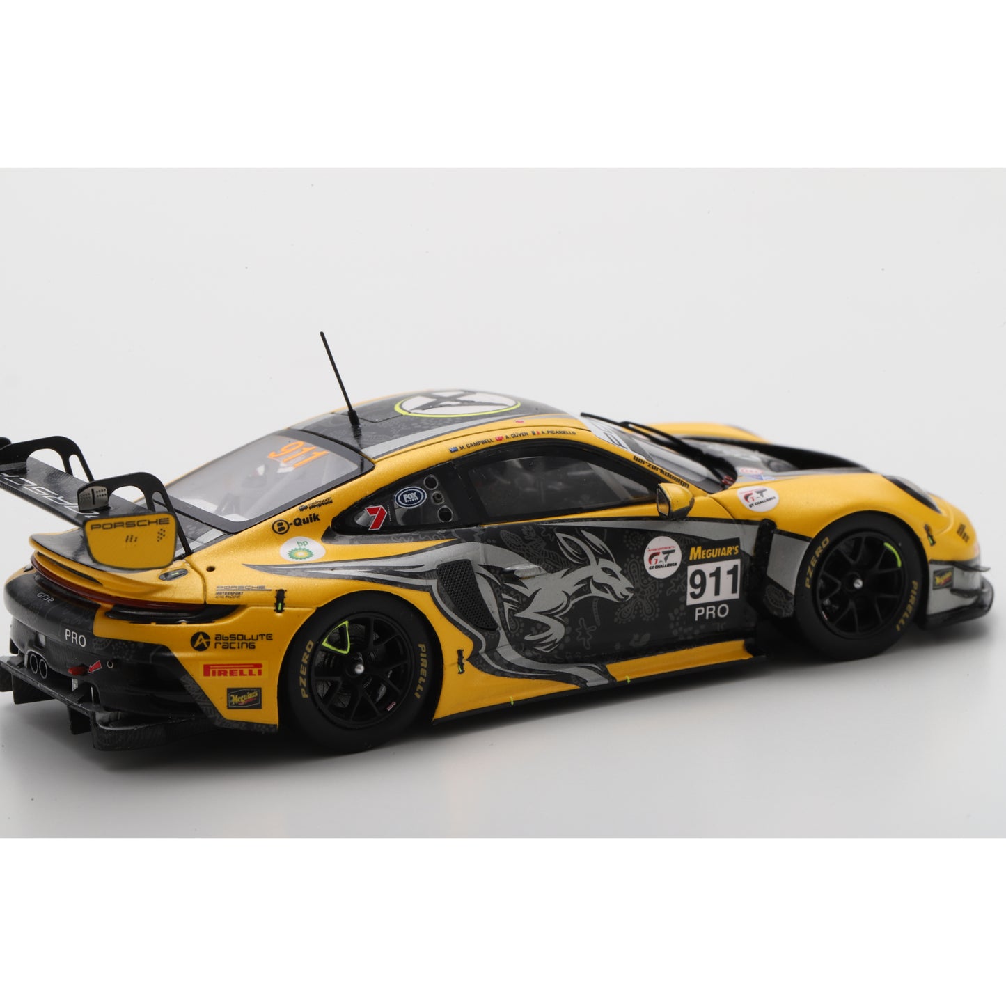 Spark AS082 1:43 - Porsche 911 GT3R No.911 Absolute Racing 6th Bathurst 12H 2025 A. Picariello - A. Guven - M. Campbell Limited (300ex.)