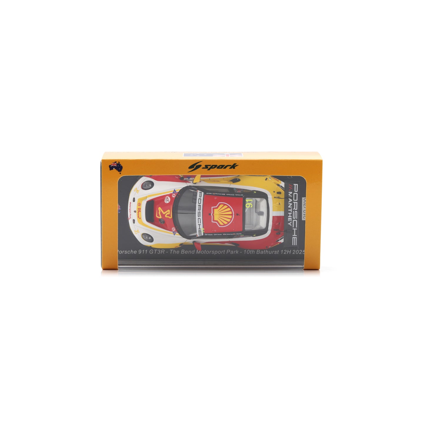 Spark AS084 1:43 - Porsche 911 GT3R No.91 The Bend Motorsport Park 10th Bathurst 12H 2025 L. Heinrich - Y. Shahin - S. Shahin - M. Schuring Limited (300 ex.)