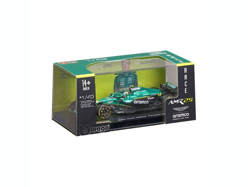 Bburago 38251-A14 1:43 - Aston Martin AMR25 - Season Car 2025 - Fernando Alonso