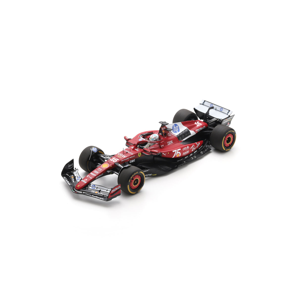 Looksmart LS18F1075 1/18 FERRARI SF-25 2nd Monaco GP 2025 - Charles Leclerc