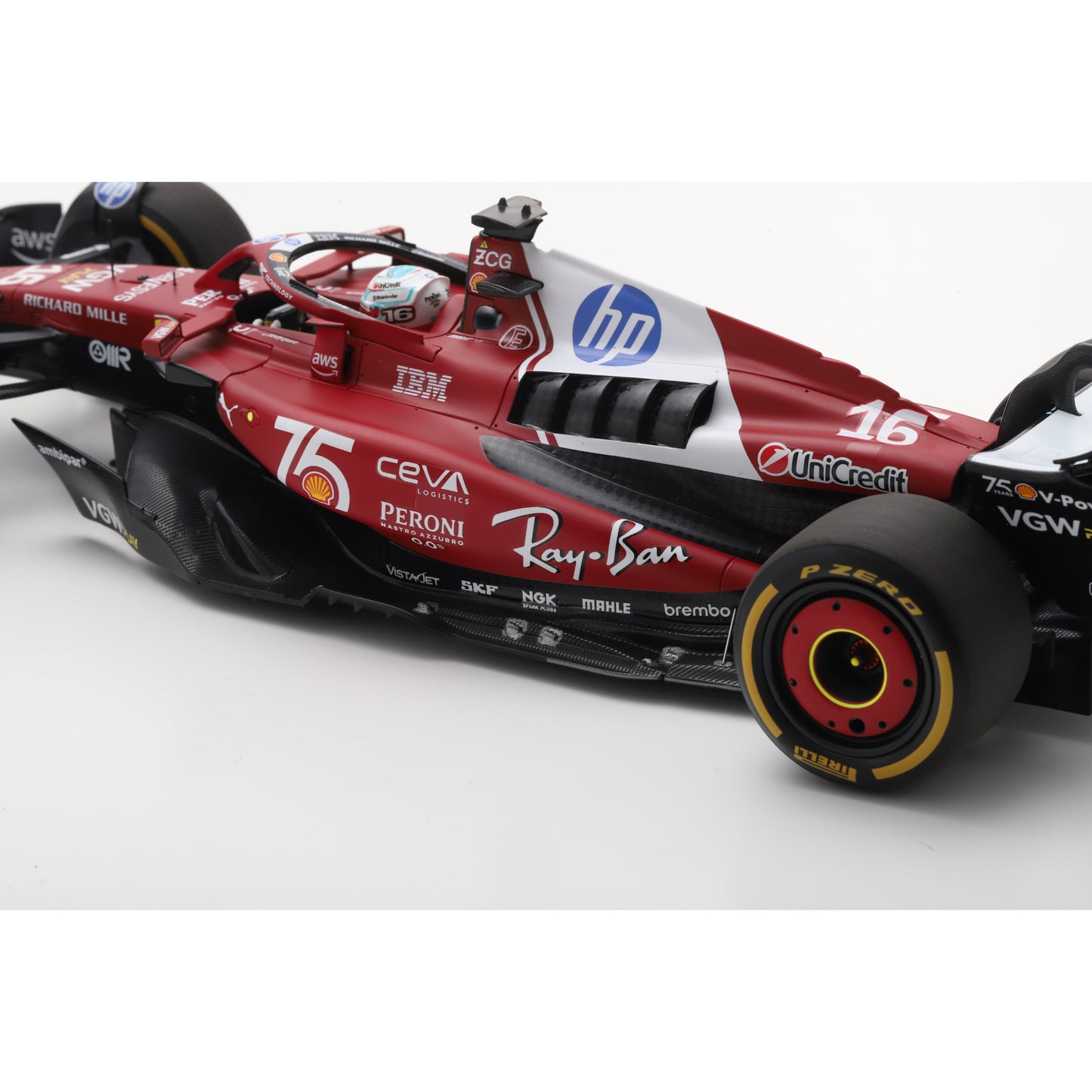 Looksmart LS18F1075 1/18 FERRARI SF-25 2nd Monaco GP 2025 - Charles Leclerc
