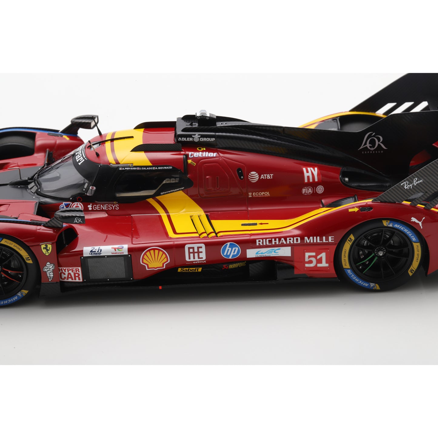 Looksmart LS18LM054 1:18 - Ferrari 499P No.51 Ferrari AF CORSE ITA Le Mans 24H 2025 3rd Place A. Pier Guidi – J. Calado – A. Giovinazzi