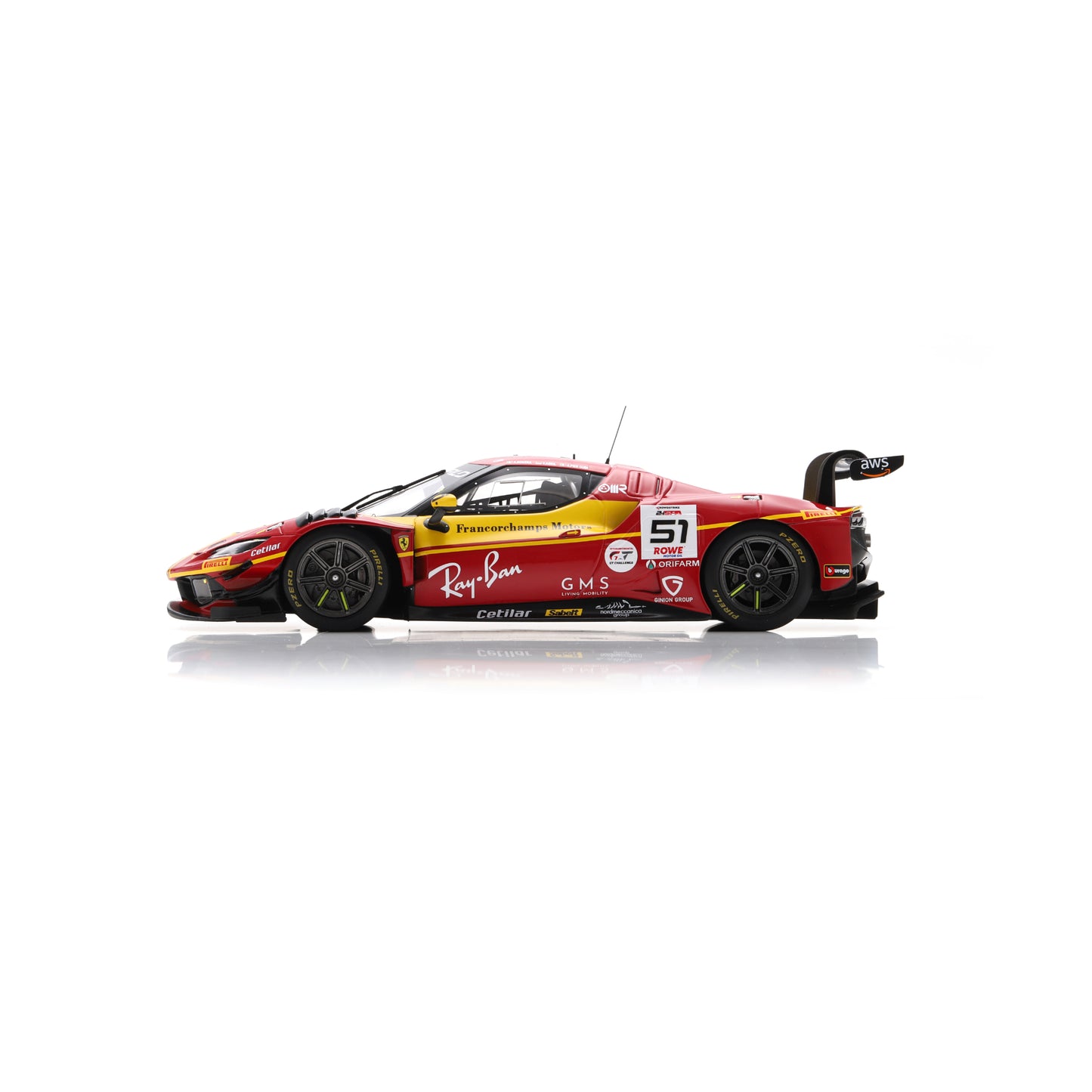 Looksmart LS18RC038 1:18 - Ferrari 296 GT3 No. 51 AF Corse – 3rd Francorchamps Motors 24H Spa 2025 Alessio Rovera – Vincent Abril – Alessandro Pier Guidi