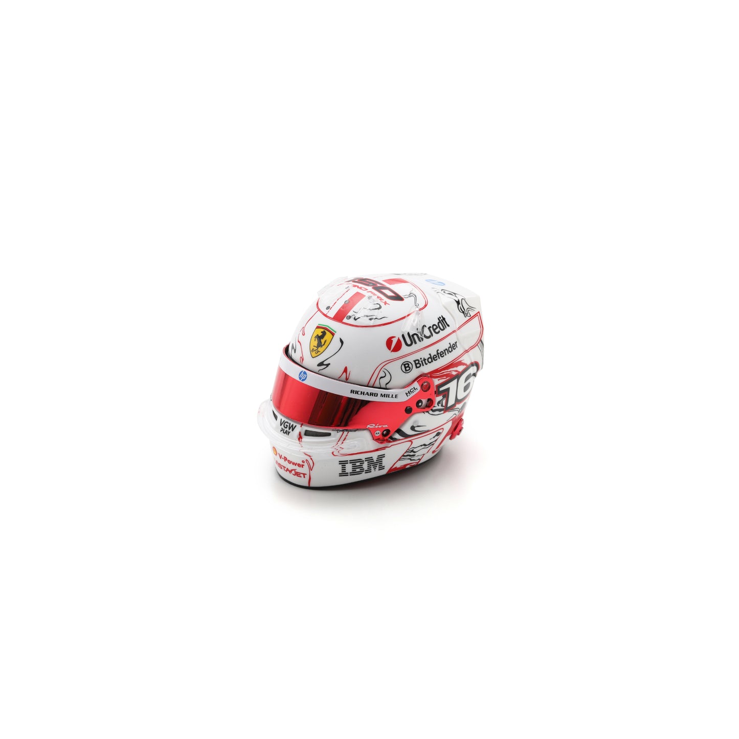 PRE-ORDER - Looksmart LSHEL012 HELMET 1/5 Charles Leclerc - Scuderia Ferrari HP - Japanese 2025