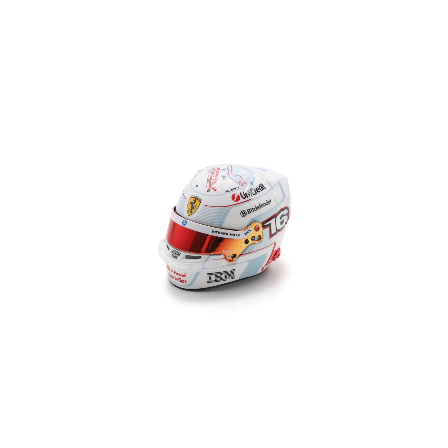 Looksmart LSHEL013 Casque 1:5 - Charles Leclerc - Scuderia Ferrari HP - 2nd Monaco GP 2025