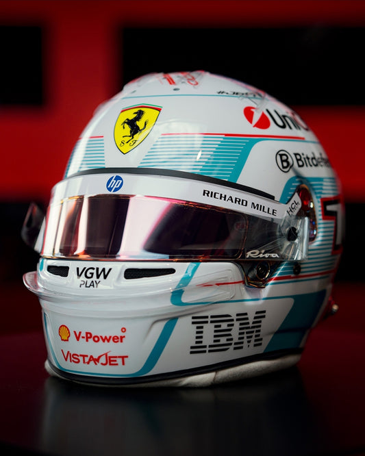 PRECOMMANDE - Looksmart LSHEL013 CASQUE 1/5 Charles Leclerc - Scuderia Ferrari HP - 2nd Monaco GP2025
