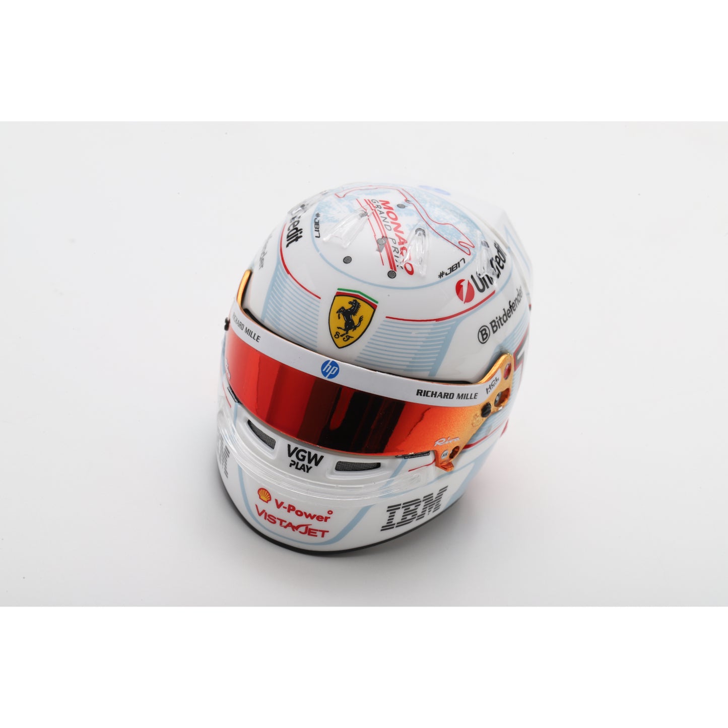 Looksmart LSHEL013 Casque 1:5 - Charles Leclerc - Scuderia Ferrari HP - 2nd Monaco GP 2025