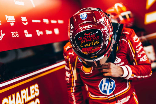 PRE-ORDER - Looksmart LSHEL017 Helmet 1:5 - Charles Leclerc – Scuderia Ferrari HP Abu Dhabi GP 2024