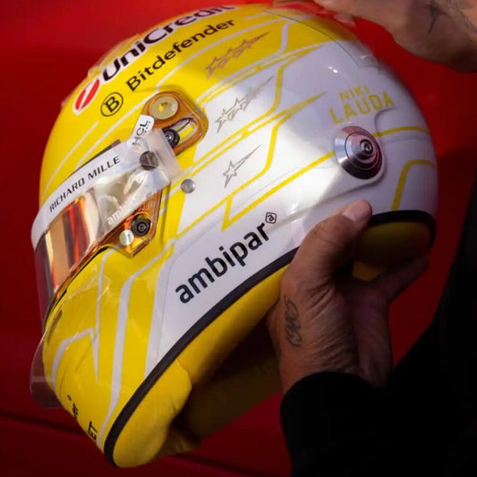 PREORDER - Looksmart LSHEL021 Helmet 1:5 - Lewis Hamilton – Scuderia Ferrari HP Italy GP 2025