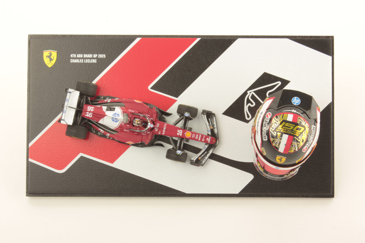 PRECOMMANDE - Looksmart LSSET02 1:43 + 1:5 - Abu Dhabi GP 2025 – Charles Leclerc - RACING SET WITH MODEL IN SCALE 1:43 AND HELMET IN SCALE 1:5