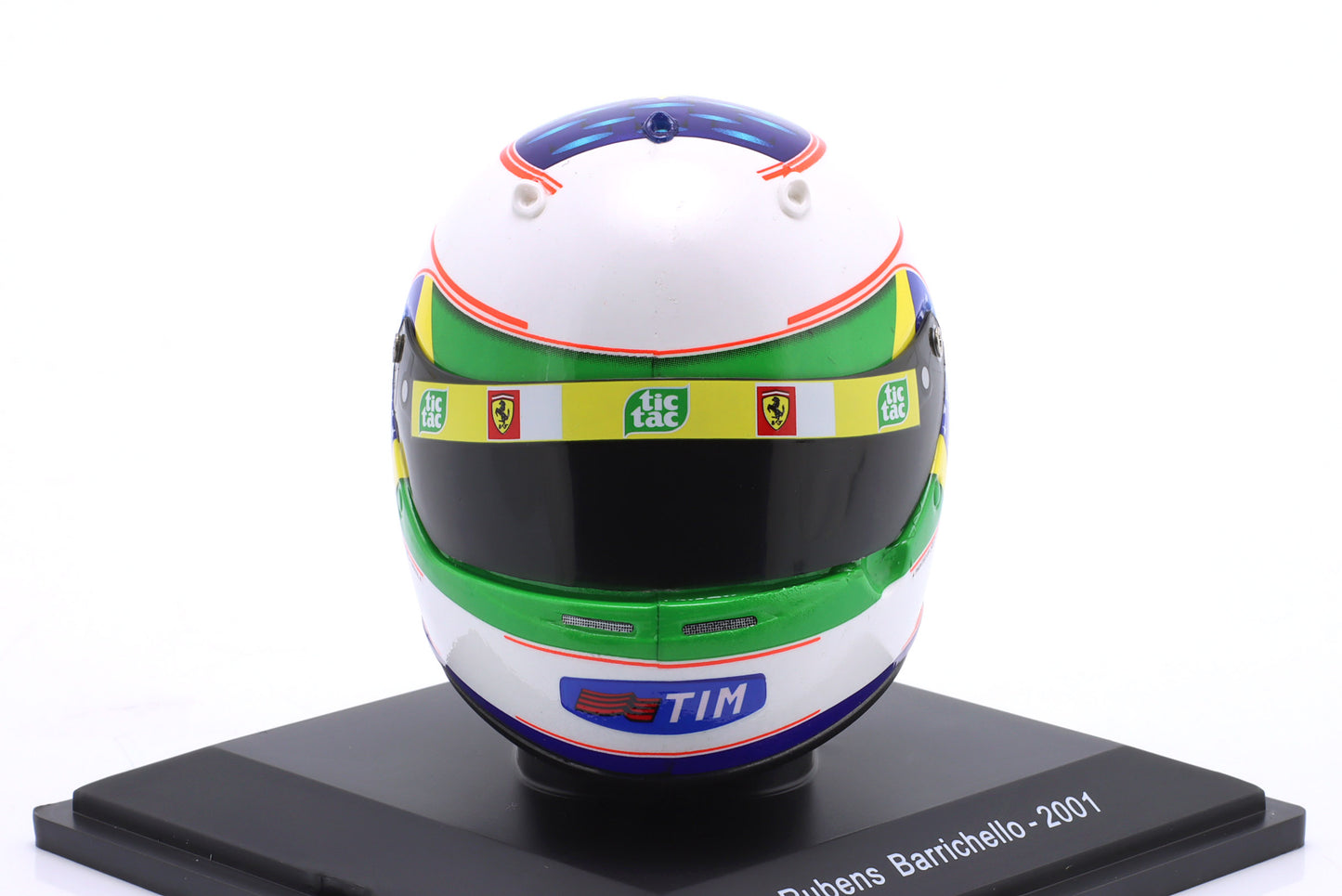 Spark Editions HELFE89 Casque 1:5 - Rubens Barrichello - Scuderia Ferrari - Brazilian GP 2001