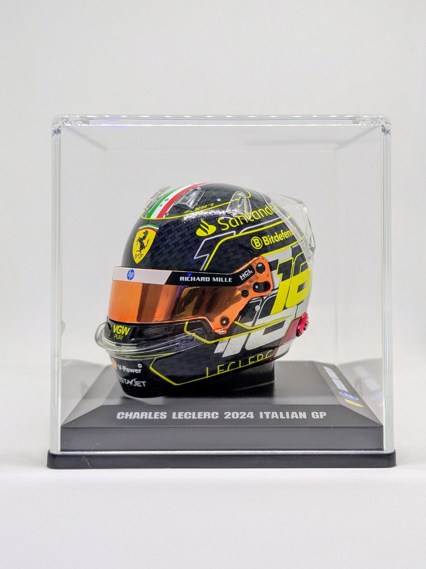 Looksmart LSHEL004 Casque 1:5 - Charles Leclerc – Scuderia Ferrari HP Italian GP 2024 WINNER